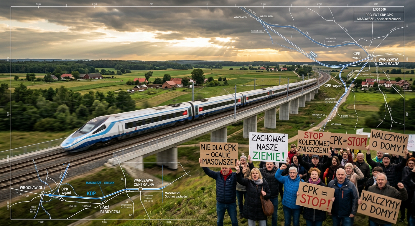 Budowa linii kolejowej do CPK. Mieszkańcy Mazowsza protestują