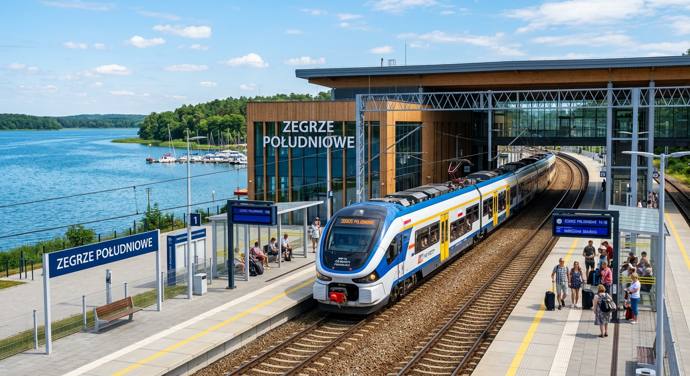 Budowa linii kolejowej do Zegrza Płd. zakończona. Powrót pociągów