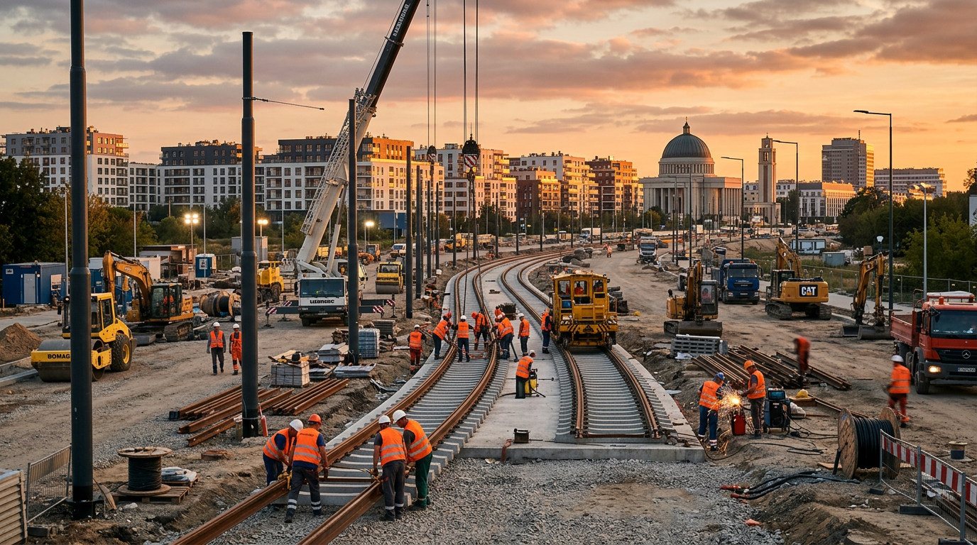 Budowa linii tramwajowej do Wilanowa: Nowy etap prac na Mazowszu