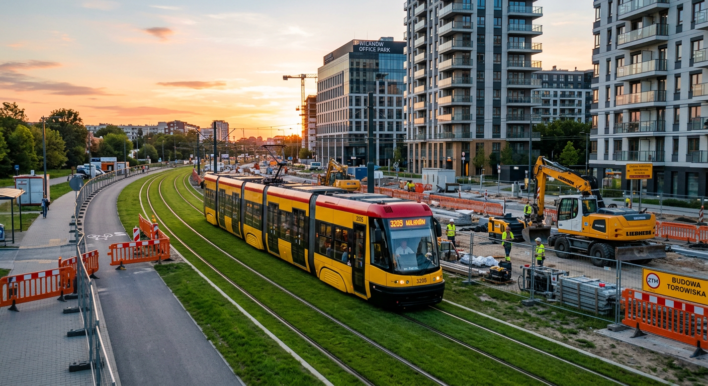 Budowa linii tramwajowej do Wilanowa: Nowy etap prac w Warszawie