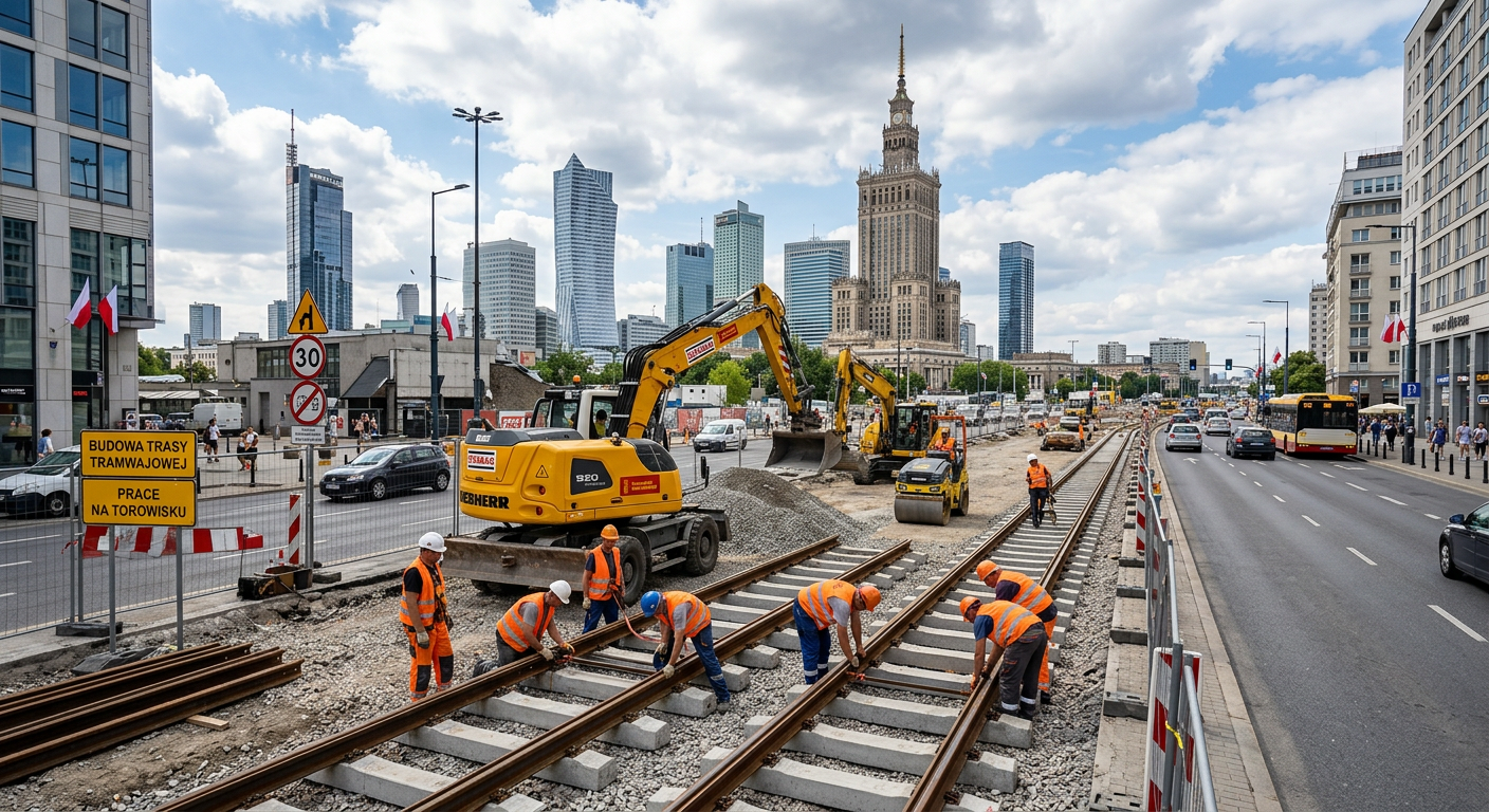 Budowa linii tramwajowej do Wilanowa: Nowe utrudnienia w Warszawie