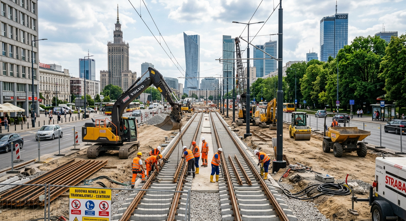 Budowa linii tramwajowej do Wilanowa: Nowe utrudnienia w Warszawie