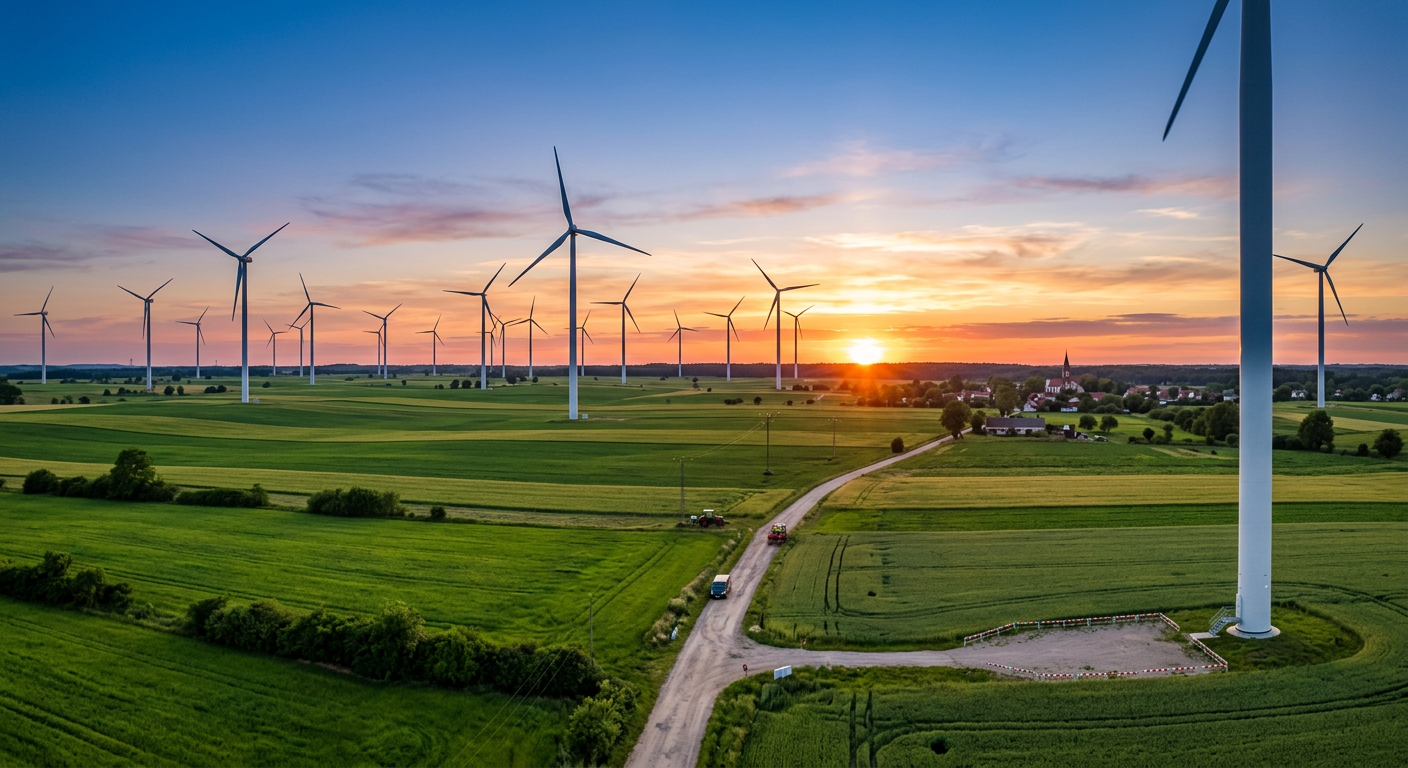 Mazowsze liderem inwestycji w OZE: Nowe farmy wiatrowe pod Mławą